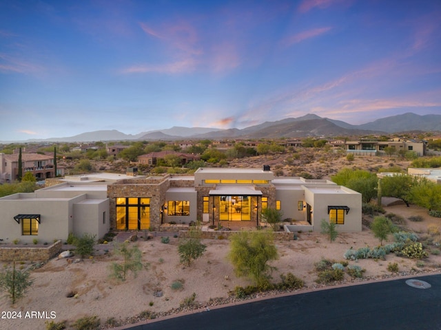 9940 E Aleka Way, Scottsdale, AZ 85262 - view of front of home with a mountain view and stucco siding
