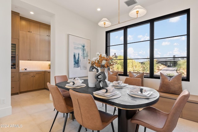 view of tiled dining area