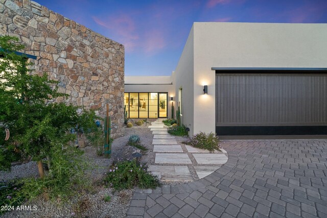 9940 E Aleka Way, Scottsdale, AZ 85262 - entrance to property featuring stucco siding and an attached garage