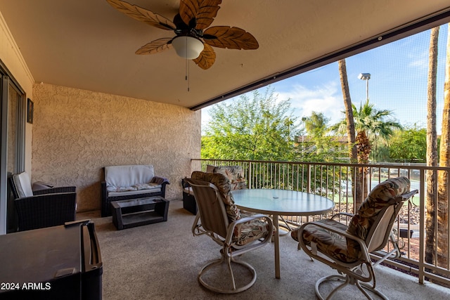 view of patio with a balcony