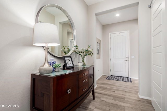 entryway featuring light hardwood / wood-style floors