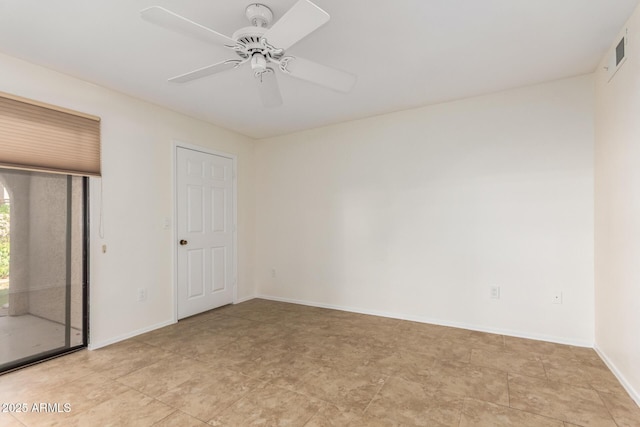 9460 E Mission Ln Unit 115, Scottsdale, AZ 85258 - unfurnished bedroom with access to outside and ceiling fan