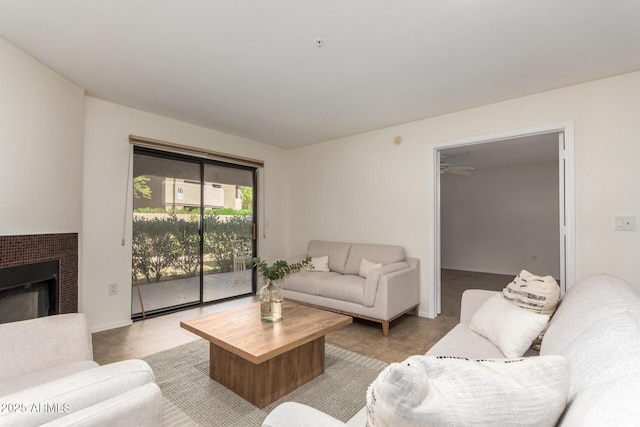 9460 E Mission Ln Unit 115, Scottsdale, AZ 85258 - living area with a fireplace