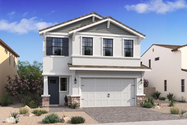 view of front of property featuring a garage