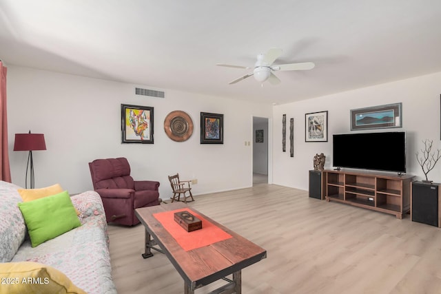 6802 N 26th St, Phoenix, AZ 85016 - living room with light wood finished floors and ceiling fan