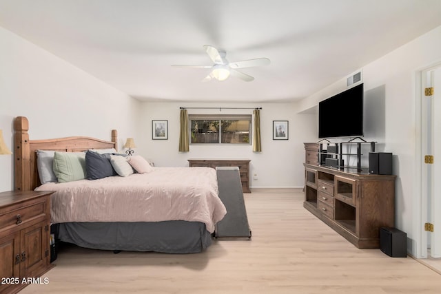 6802 N 26th St, Phoenix, AZ 85016 - bedroom featuring light wood-type flooring and a ceiling fan
