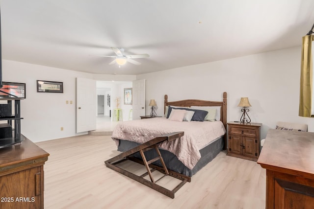 6802 N 26th St, Phoenix, AZ 85016 - bedroom featuring light wood finished floors and ceiling fan