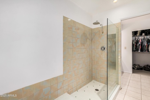 6802 N 26th St, Phoenix, AZ 85016 - full bathroom with walk in shower, tile patterned flooring, and a walk in closet