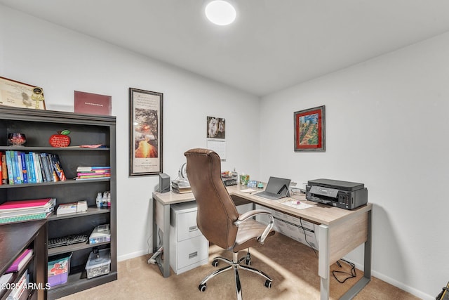 office with light colored carpet