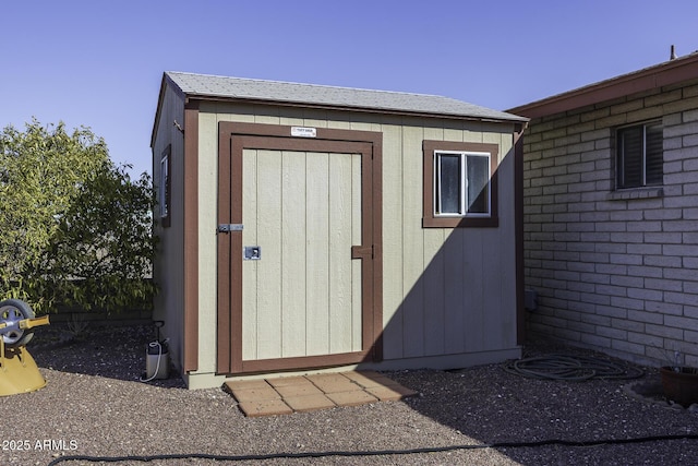 view of shed