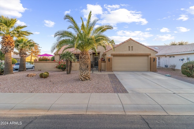 view of front of house with a garage