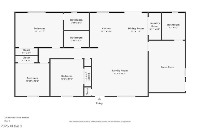 724 N Pine St, Gilbert, AZ 85233 - home floor plan
