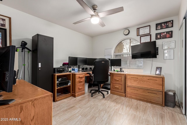 office featuring a ceiling fan