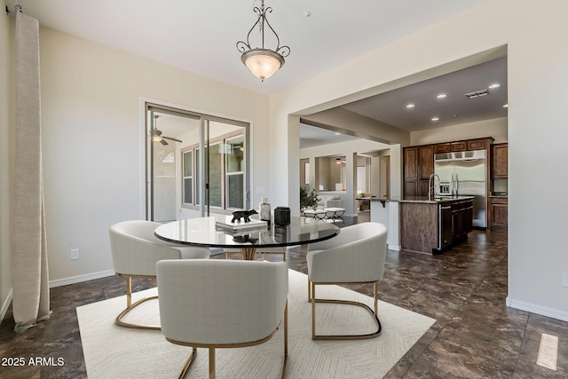 30374 N 124th Dr, Peoria, AZ 85383 - dining area featuring baseboards and ceiling fan