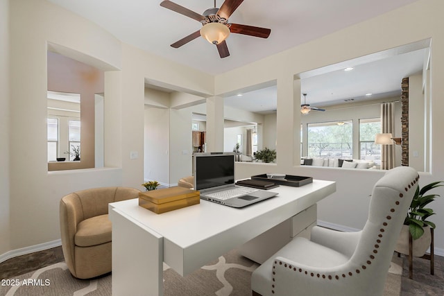 30374 N 124th Dr, Peoria, AZ 85383 - home office with a ceiling fan and baseboards