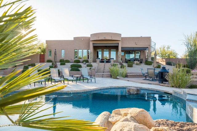 view of pool with a patio area