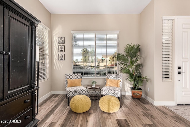 living area featuring light hardwood / wood-style floors