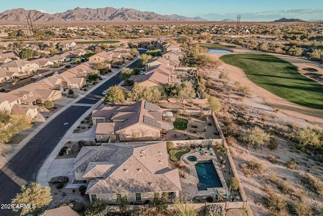 bird's eye view with a mountain view