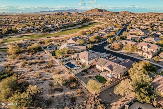 aerial view with a mountain view