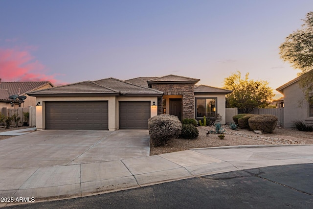 view of front of house featuring a garage