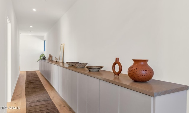 hallway featuring light wood-type flooring