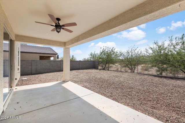 view of patio / terrace with ceiling fan