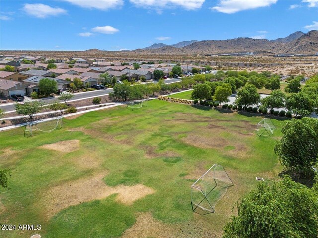 aerial view with a mountain view