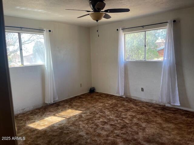 1010 N Florida Ave, Douglas, AZ 85607 - carpeted empty room featuring healthy amount of natural light, ceiling fan, and a textured ceiling
