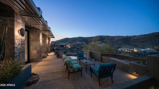 1805 E Rocky Slope Dr, Phoenix, AZ 85048 - view of patio with a mountain view and an outdoor hangout area