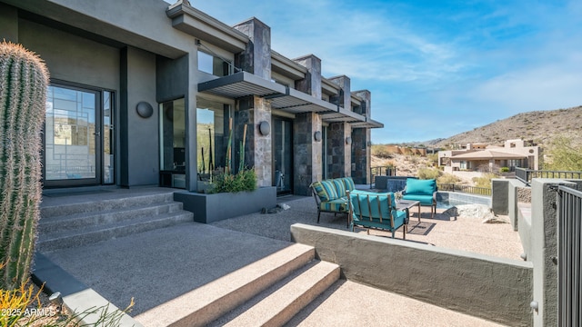 1805 E Rocky Slope Dr, Phoenix, AZ 85048 - view of patio / terrace featuring a mountain view, an outdoor hangout area, and a balcony