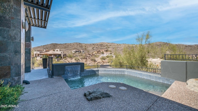 1805 E Rocky Slope Dr, Phoenix, AZ 85048 - view of pool with a jacuzzi and a mountain view