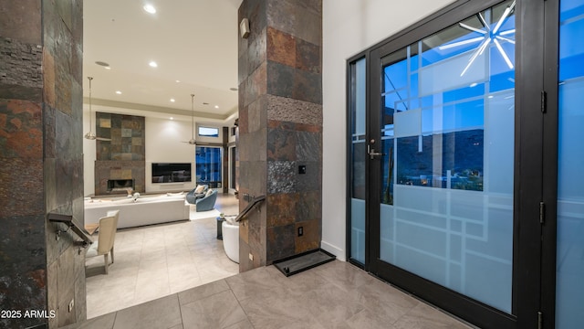 1805 E Rocky Slope Dr, Phoenix, AZ 85048 - foyer featuring a fireplace and recessed lighting