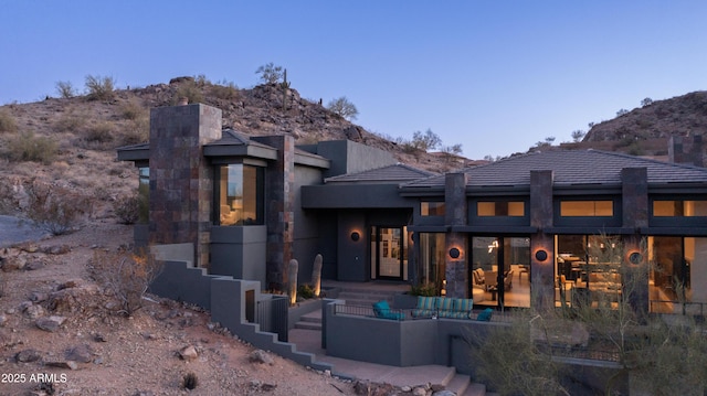 1805 E Rocky Slope Dr, Phoenix, AZ 85048 - rear view of property featuring stucco siding and a tiled roof