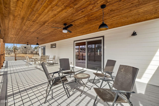 view of patio with ceiling fan