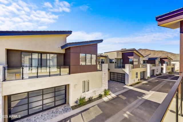 exterior space featuring a mountain view