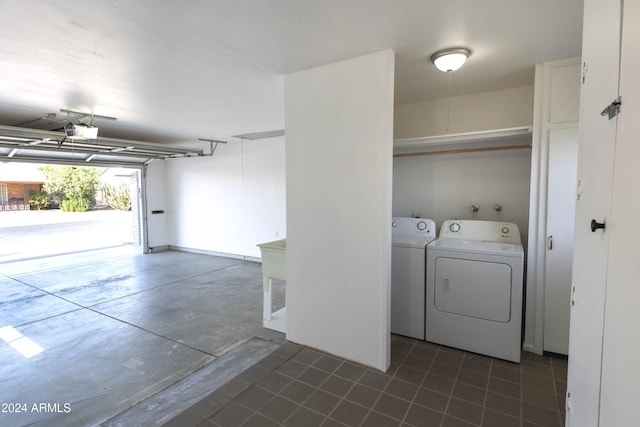 washroom with independent washer and dryer