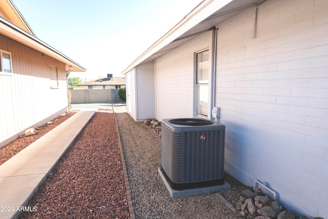 view of yard featuring cooling unit