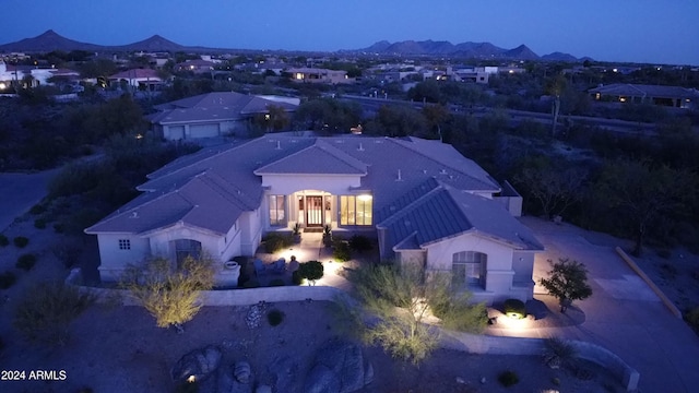 bird's eye view with a mountain view