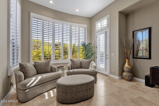 sitting room with a wealth of natural light