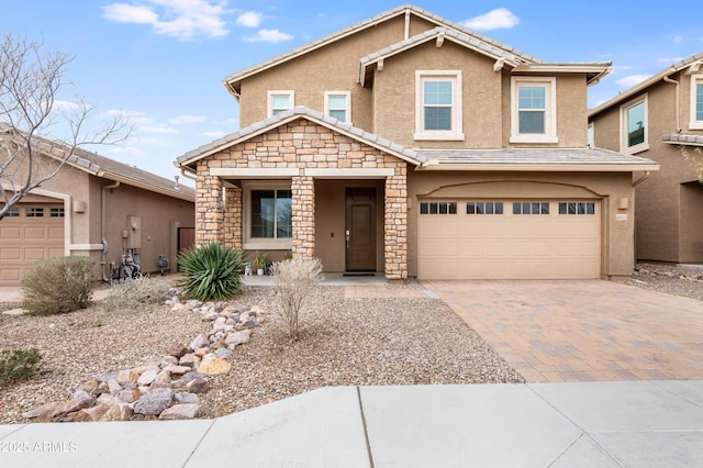 view of front of home with a garage