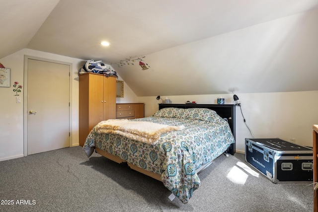 583 Reata Pass, Happy Jack, AZ 86024 - bedroom with carpet floors and vaulted ceiling