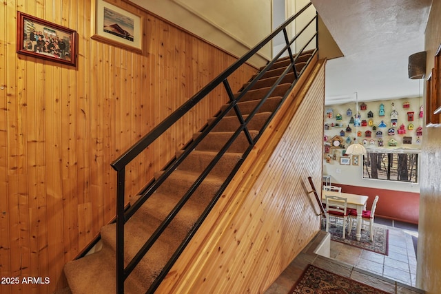 583 Reata Pass, Happy Jack, AZ 86024 - stairway featuring wood walls