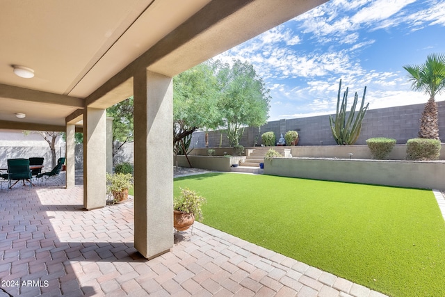 view of yard featuring a patio area