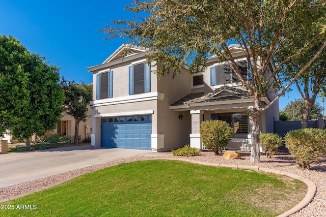 front facade with a garage