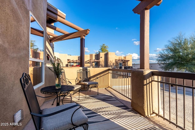 wooden deck featuring a pergola