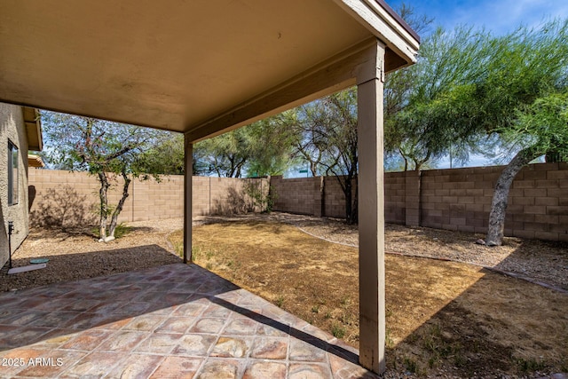 view of patio / terrace featuring a fenced backyard