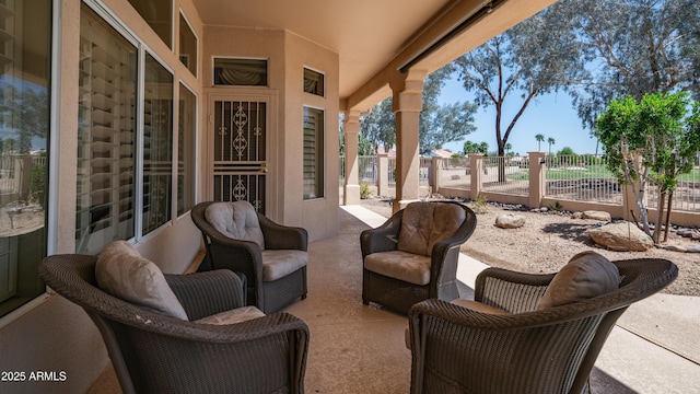 view of patio with fence