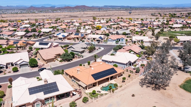 aerial view with a mountain view and a residential view