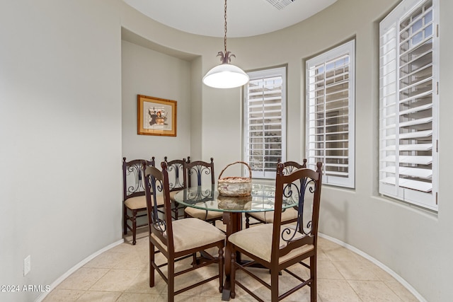 view of tiled dining area