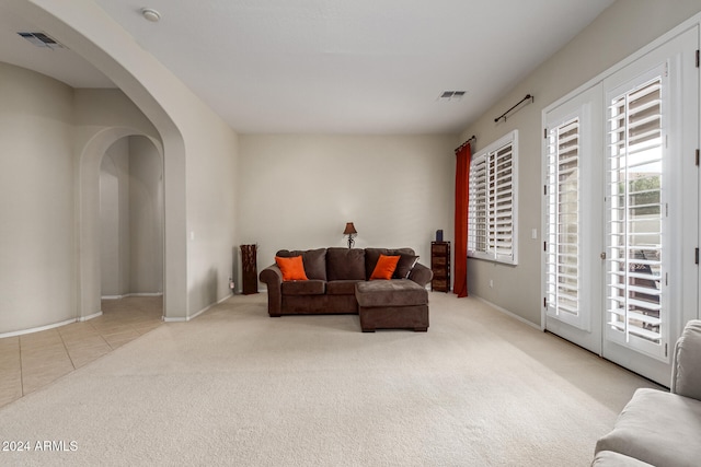 view of carpeted living room